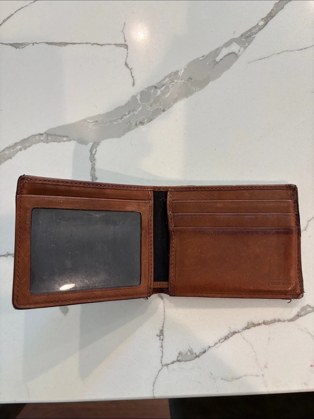 Coach Men’s Money Clip Wallet - Dark Brown Leather